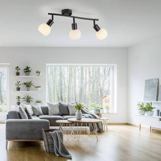 JUST LIGHT. Loki loftlampe, 3 lyskilder, lang, sort, jern