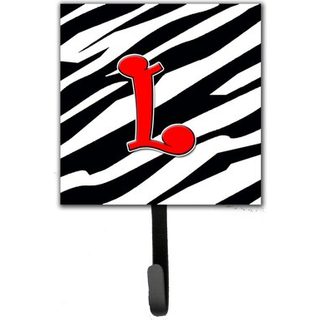 """" Caroline's Treasures CJ1024-LSH4 Letter l Initial Monogram-Zebra Red Leash Holder eller Key Hook Small Multicolor """"