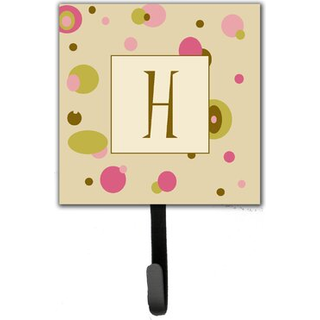 """" Caroline's Treasures CJ1004-HSH4 Letter H Initial Monogram-Tan Dots Leash Holder eller Key Hook Small Multicolor """"