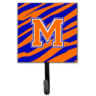 """" Caroline's Treasures CJ1023-MSH4 Letter M Initial Monogram-Tiger Stripe-Blue Orange Leash Holder eller Key Hook Small Multicolor """"