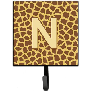 """" Caroline's Treasures CJ1025-NSH4-brev n indledende monogram-giraffe-snorhaver eller nøglekrog lille multicolor """"