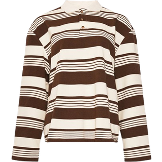 Noella Lynlee Polo Brown Offwhite Stripe