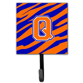 """" Caroline's Treasures CJ1023-QSH4 BREV q Initial Monogram-Tiger Stripe-Blue Orange Leash Holder eller Key Hook Small Multicolor """"