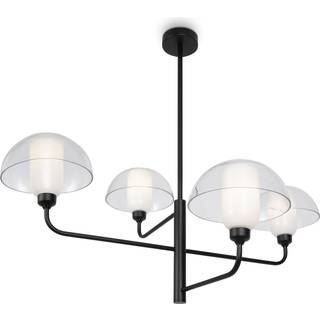 Maytoni hængelampe Memory, 4 lyskilder, sort, keramik, glas