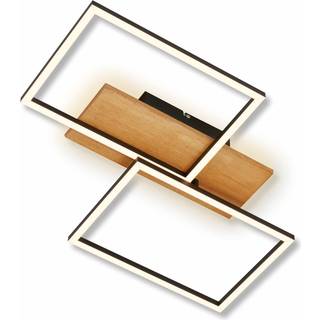 Cornice LED loftlampe, 50x41 cm, træ, dæmpbar