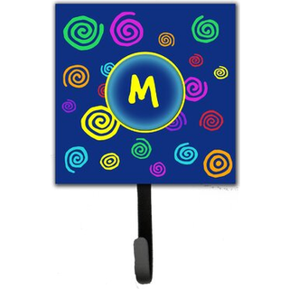 """" Caroline's Treasures CJ1011-MSH4 Letter M Initial Monogram-Blue Swirls Leash Holder eller Key Hook Small Multicolor """"