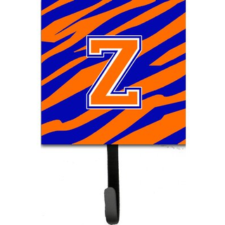 """" Caroline's Treasures CJ1023-ZSH4 Letter Z Initial Monogram-Tiger Stripe-Blue Orange Leash Holder eller Key Hook Small Multicolor """"