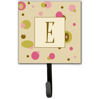 """" Caroline's Treasures CJ1004-esh4 Brev E Initial Monogram-Tan Dots Leash Holder eller Key Hook Small Multicolor """"