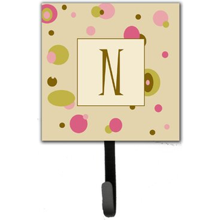 """" Caroline's Treasures CJ1004-NSH4-brev n indledende monogram-tan prikker snorholder eller nøglekrog lille multicolor """"