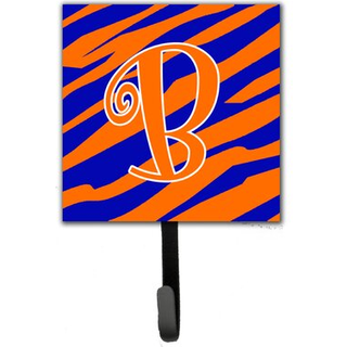 """" Caroline's Treasures CJ1036-BSH4 Letter B Initial Tiger Stripe Blue and Orange Leash Holder eller Key Hook Small Multicolor """"