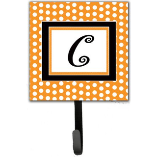 """" Caroline's Treasures CJ1033-CSH4 Letter C Initial Monogram-Orange Polka Dots Leash Holder eller Key Hook Small Multicolor """"