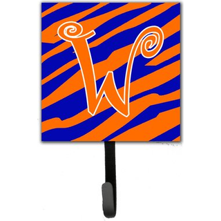 """" Caroline's Treasures CJ1036-WSH4-brev w Initial Tiger Stripe Blue and Orange Leash Holder eller Key Hook Small Multicolor """"
