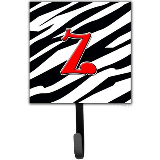 """" Caroline's Treasures CJ1024-ZSH4-brev Z Initial Monogram-Zebra Red Leash Holder eller Key Hook Small Multicolor """"