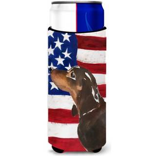 """"Caroline's Treasures Black and Tan Gravhund Patriotic Dekorative Can Hugger Slim Multicolor""""