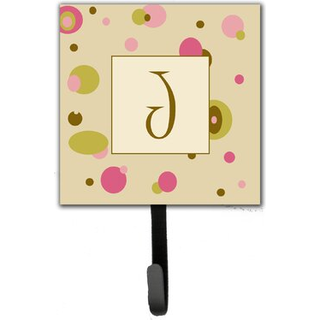 """" Caroline's Treasures CJ1004-JSH4-brev J Initial Monogram-Tan Dots Leash Holder eller Key Hook Small Multicolor """"