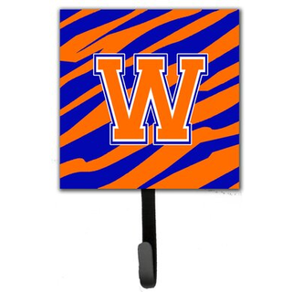 """" Caroline's Treasures CJ1023-WSH4-bogstav w Initial Monogram-Tiger Stripe-Blue Orange Leash Holder eller Key Hook Small Multicolor """"
