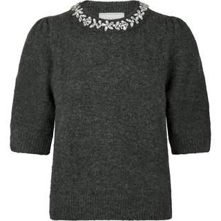 Neo Noir - Maia Stone Knit Blouse - Antracit Melange