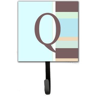 """" Caroline's Treasures CJ1003-QSH4-brev q Indledende monogramblå striber snorholder eller nøglekrog lille multicolor """"