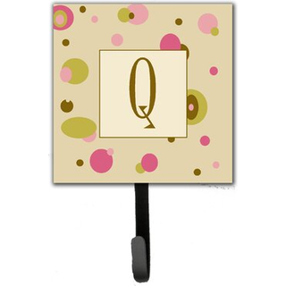 """" Caroline's Treasures CJ1004-QSH4-brev q Initial Monogram-Tan Dots Leash Holder eller Key Hook Small Multicolor """"