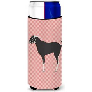 """"Caroline's Treasures Black Bengal Ged Pink Check Dekorative Can Hugger Slim Multicolor""""