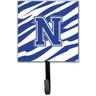 """" Caroline's Treasures CJ1034-NSH4-brev n indledende Tiger Stripe Blue and White Leash Holder eller Key Hook Small Multicolor """"