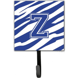 """" Caroline's Treasures Letter Z Initial Tiger Stripe Blå og hvid snor Holder eller Key Hooks Small Multicolor """"