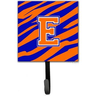 """" Caroline's Treasures CJ1023-esh4 bogstav E indledende monogram-tiger stripe-blå orange snorholder eller nøgle krog lille multicolor """"