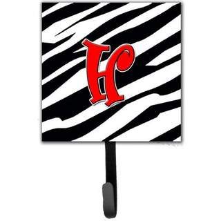 """" Caroline's Treasures CJ1024-HSH4 Letter H Initial Monogram-Zebra Red Leash Holder eller Key Hook Small Multicolor """"