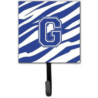 """" Caroline's Treasures CJ1034-GSH4-brev G Initial Tiger Stripe Blue and White Leash Holder eller Key Hook Small Multicolor """"