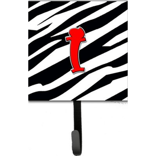 """" Caroline's Treasures CJ1024-ISH4-brev I indledende monogram-zebra rød snorhaver eller nøglekrog lille flerfarvet """"