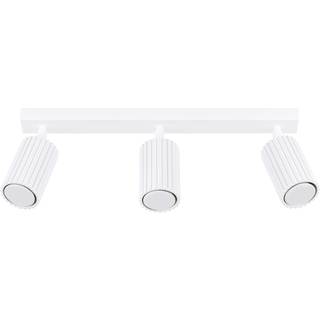 Carbon loftspot, hvid, længde 45 cm, aluminium, 3 lyskilder. Karbon SOLLUX LIGHTING, dæmpbar, Hvid/opal, Stue/spisestue, Aluminium, Moderne