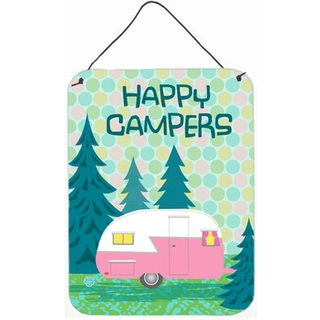 """" Caroline's Treasures Happy Campers Glamping Trailer Wall eller Door Hanging Prints VHA3004DS1216 16 """" """" X 12 """" ""Multicolor"" ""