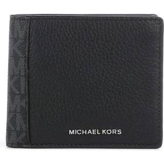 MK Hudson Leather and Signature Logo Billfold Wallet With Coin Pouch - Black - Michael Kors - ONE SIZE