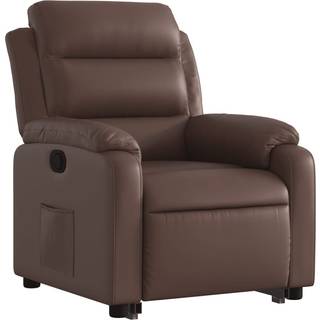 eldrevet løftestol kunstlæder brun