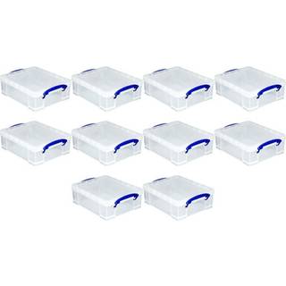 Virkelig nyttig kasse Stabelbar 8.1L plastopbevaringsbeholder med snap l?g og indbygget klipl?sh?ndtag til hjemme- og kontororganisation (10 pakk