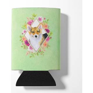 """" Caroline's Treasures CK4327CC Corgi Green Flowers kan eller flaske Hugger Koldbeverage-koozies 12 oz multicolor """"