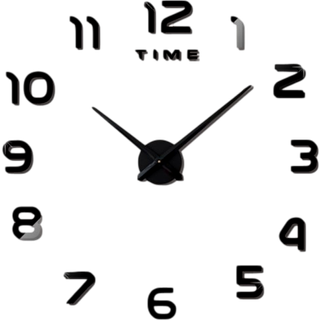 Vægur Sort Selvklæbende med Løse Tal - 70 til 120 cm