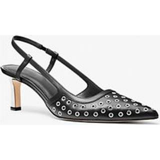 MK Alora Grommeted Leather Slingback Pump - Black - Michael Kors - EU 35