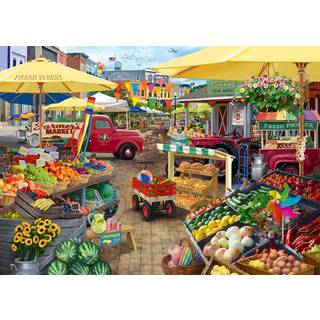 Wonder Forge Farmer's Market Day 1000 Piece Jigsaw Puzzle For Voksne | Unikke perfekt passende stykker | Sjovt livlige billeder | Amazon eksklusi