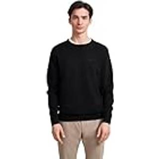 bugatti Herren Pullover schwarz unifarben