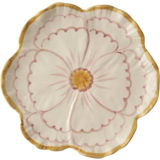 Rice Keramisk Tallerken Blomsterformet 19,5 Cm Med Kant - Asietter Keramik Gul - CESPL-HPI