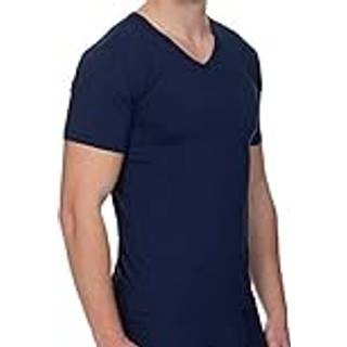 bruno banani Herren V-Shirt blau Mikrofaser/Funktion unifarben