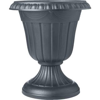 Arcadia Garden Products PL10GY Indoor/Outdoor Classic Traditional Plastic Urn Planter 15 """" X 13 """" Gr?