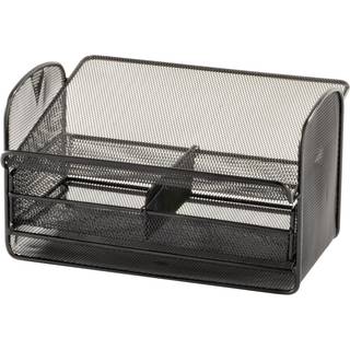 Safco Onyx -telefon og hj?lpebakke med skuffe Desktop Organizer holdbar st?lkonstruktion