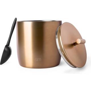 Enkel moderne vakuumisoleret isspand med låg og scoop | Til cocktail champagne vin øl & hosting | Rustfrit stål 100 oz kapacitet til store fester