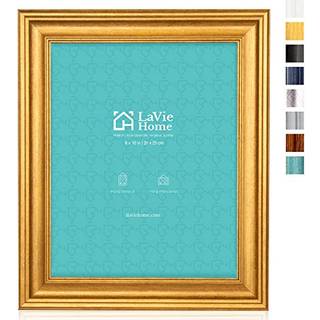 Lavie Home 8x10 Billedrammer (1 Pack Gold) Fotoramme s?t med h?rdet glas til v?gmontering og bordplade