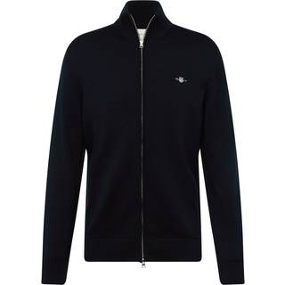 Ganttil mænd. 8030164 Cardigan med lynlås Casual sort (5XL), Bomuld, Lange ærmer