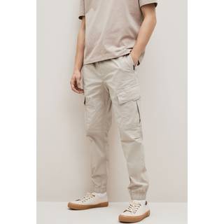 Next Ecru White Regular Tapered Fit Stretch Utility Cargo Trousers