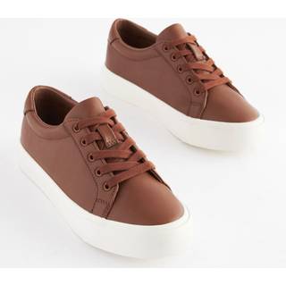 Next Tan Brown Lace Up Smart Trainers