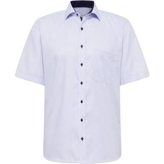 ETERNA Herren Kurzarmhemd blau meliert Comfort Fit